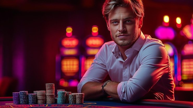 Blackjack table interface on 55five lottery with bet buttons and dealer video